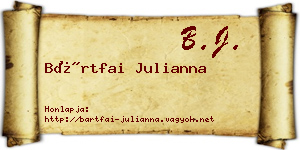 Bártfai Julianna névjegykártya